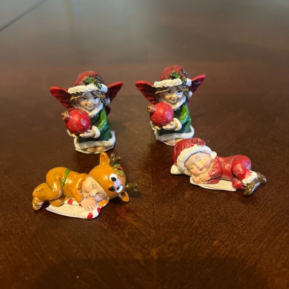 Touch Of Nature Figurine Miniature Christmas Fairies and Babies se of 4 - Picture 6 of 8